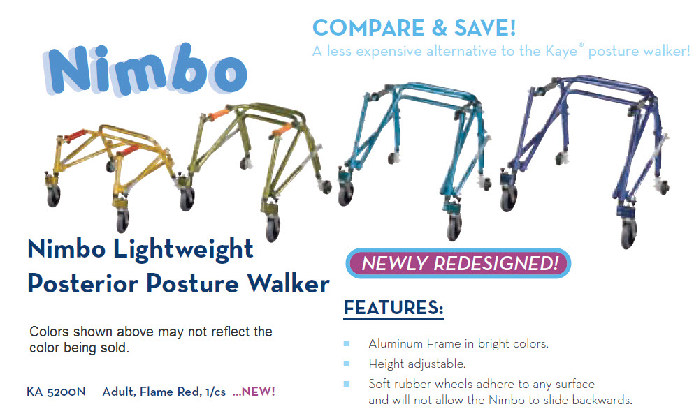 Adult Nimbo Lightweight Posterior Posture Walker Rolling Walkers