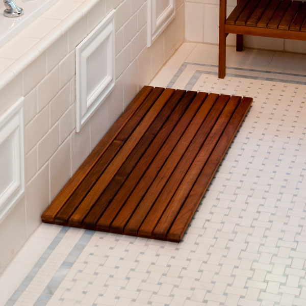 Wide Teak Wood Bath Mat FREE Shipping