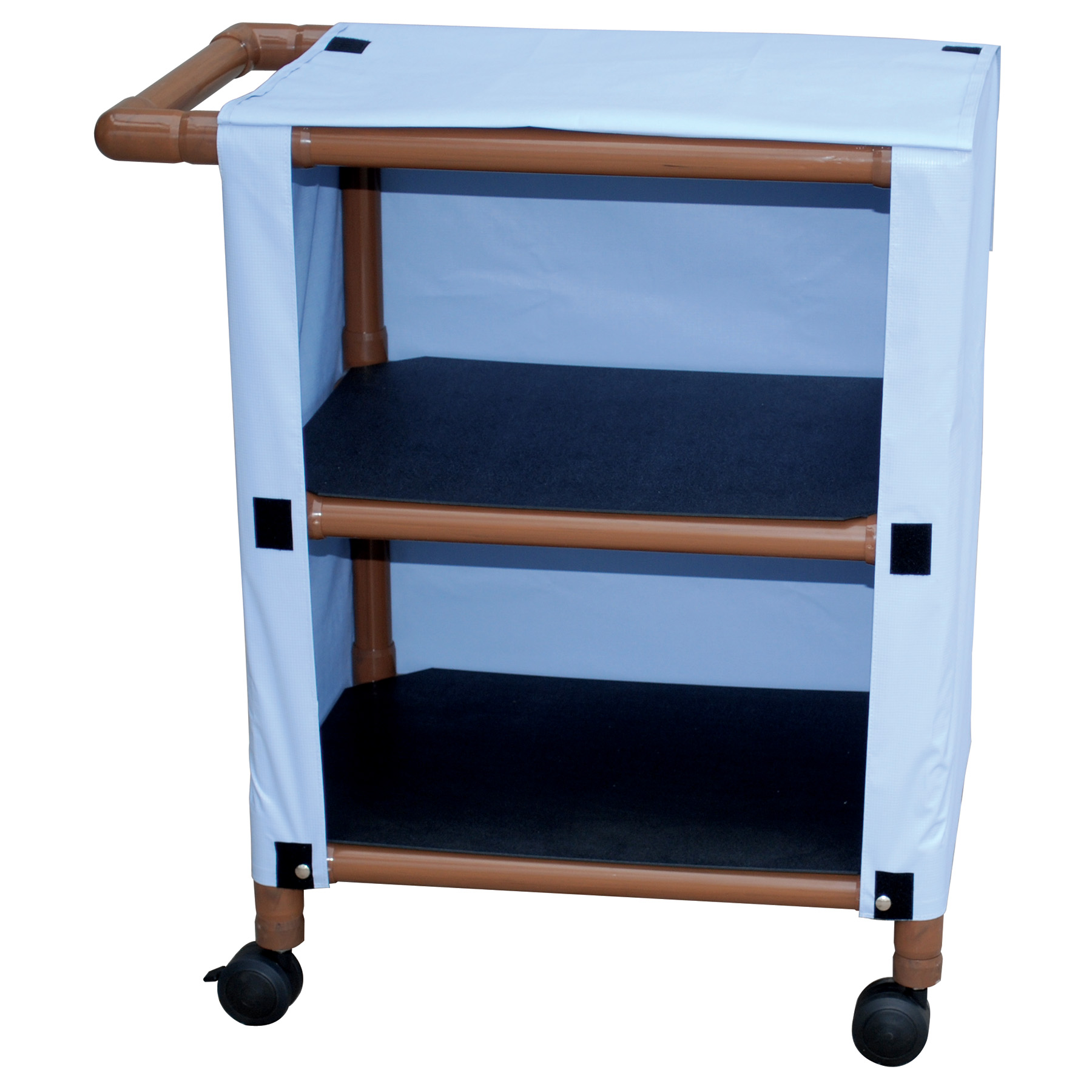 Wood Tone Two Shelf Mini Linen Cart With Cover