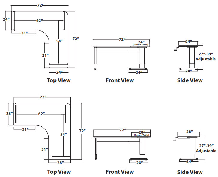 Height-Adjustable L-Shape Corner Desk - FREE Shipping