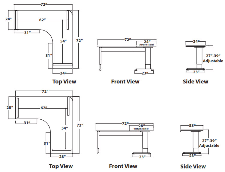 Infinity Adjustable Perfect Corner Desk - FREE Shipping