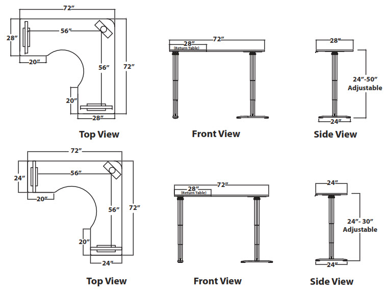 Vox Height-Adjustable L-Shape Perfect Corner Desks