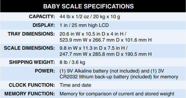 Detecto 8440 Digital Baby Scale, 44 lb x 1/2 oz