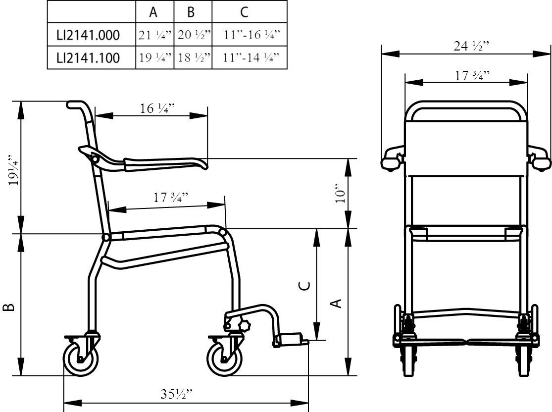 Handicare Mobile Shower Chair On Sale - Free Shipping