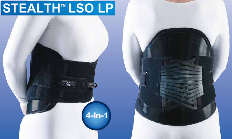 Stealth Rehab Lumbo-Sacral Orthosis LSO Back Support Brace
