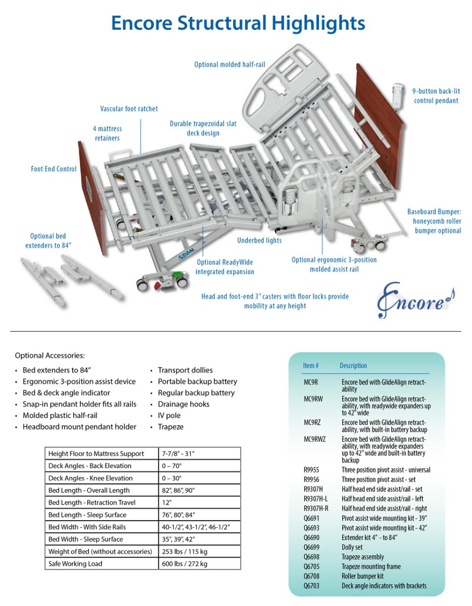 Heavy Duty Low Hospital Bed - Encore