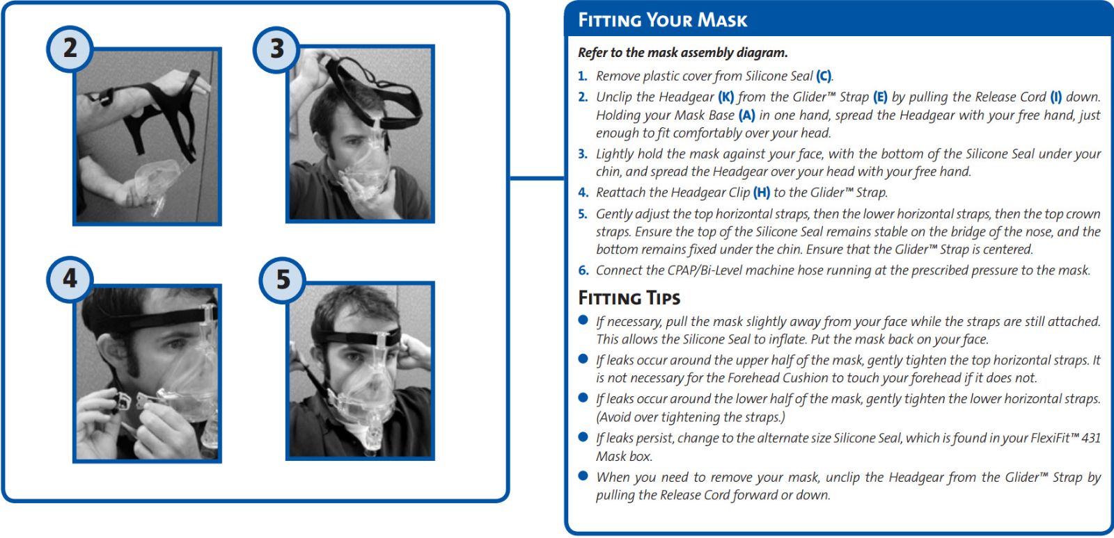 Fisher Paykel FlexiFit™ 431 Full Face CPAP Mask & Headgear