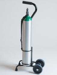 Rolling Quad Cane with Oxygen Cylinder Holder