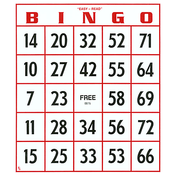 EZ to Read Bingo Cards - FREE Shipping