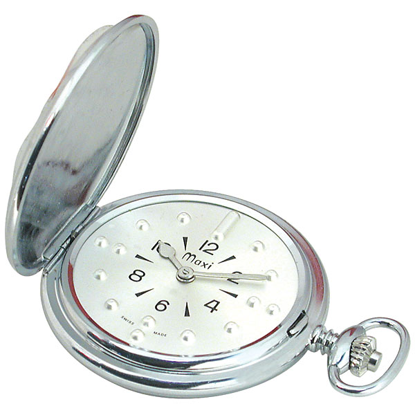 Chrome Quartz Pocket Braille Watch