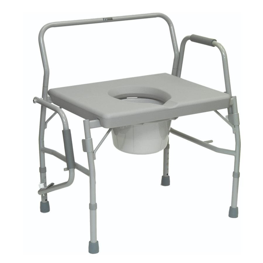 Bariatric Drop-Arm Commode with 650 lbs - FREE Shipping