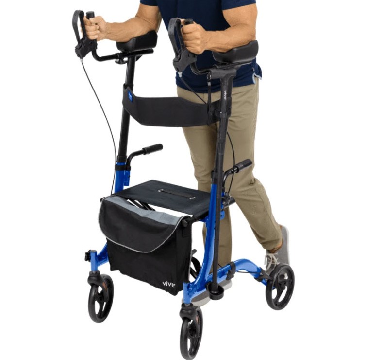 Upright Rolling Walker (Blue) FOR SALE - FREE Shipping