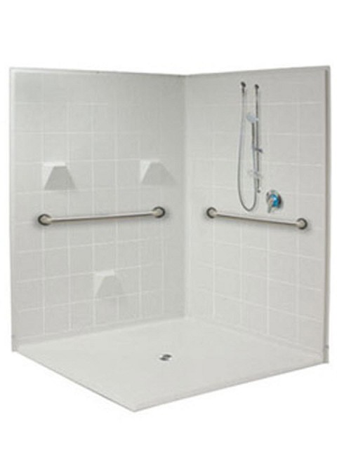 Wheelchair Accessible 60 in. x 33-3/8 in. Shower Pan APF6033BFPANC Wheelchair Accessible Bathroom