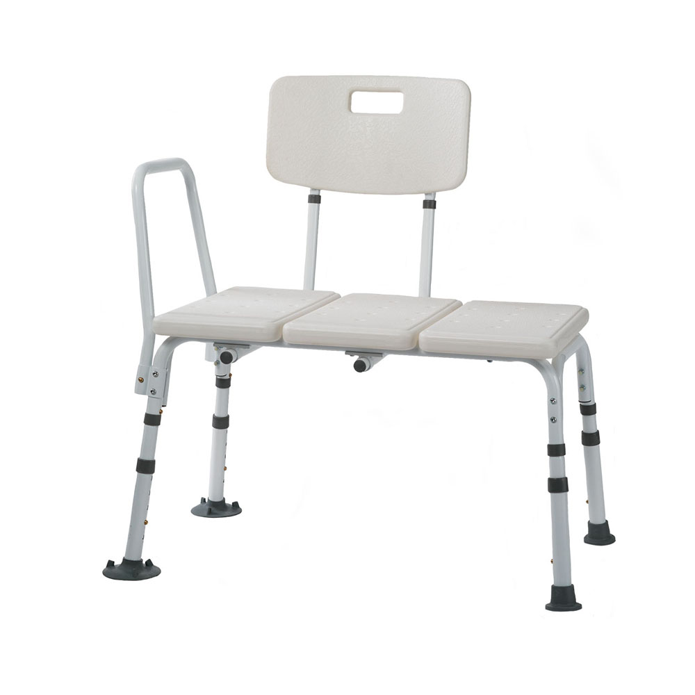 Bath and Shower Transfer Bench with Back and Arm Rest - 400 lb. Weight ...