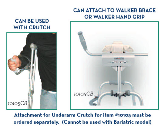 Crutch Bracket for Universal Platform Walker and Crutch Attachment