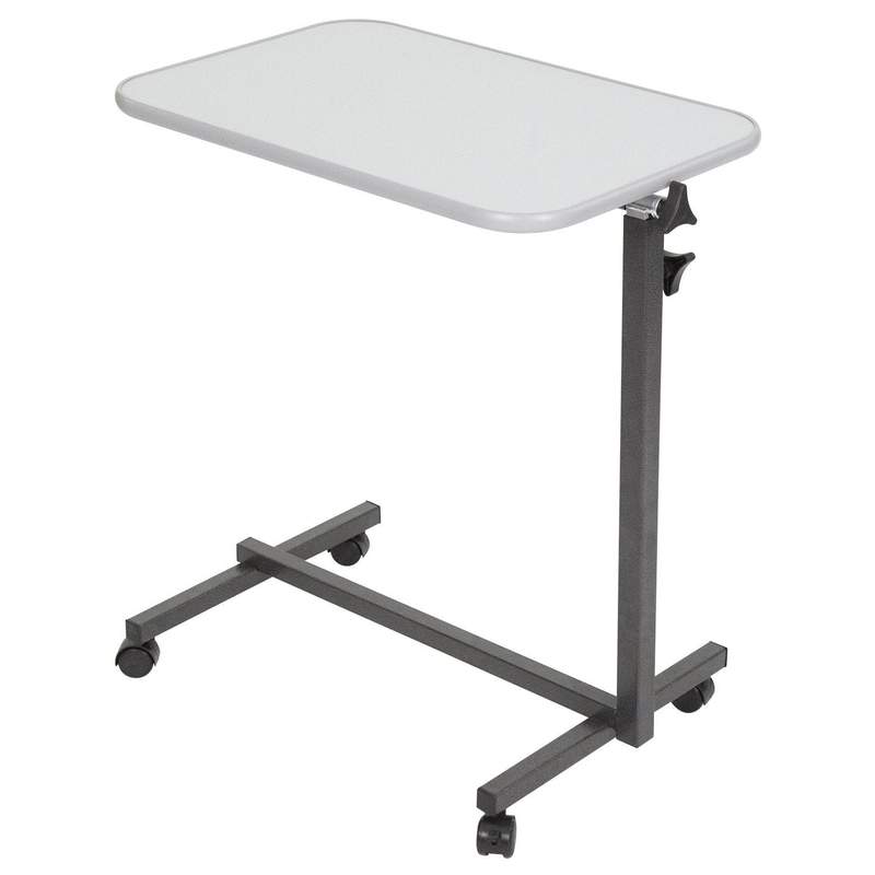 Compact Tilting Overbed Table With Wheels By Vive Health