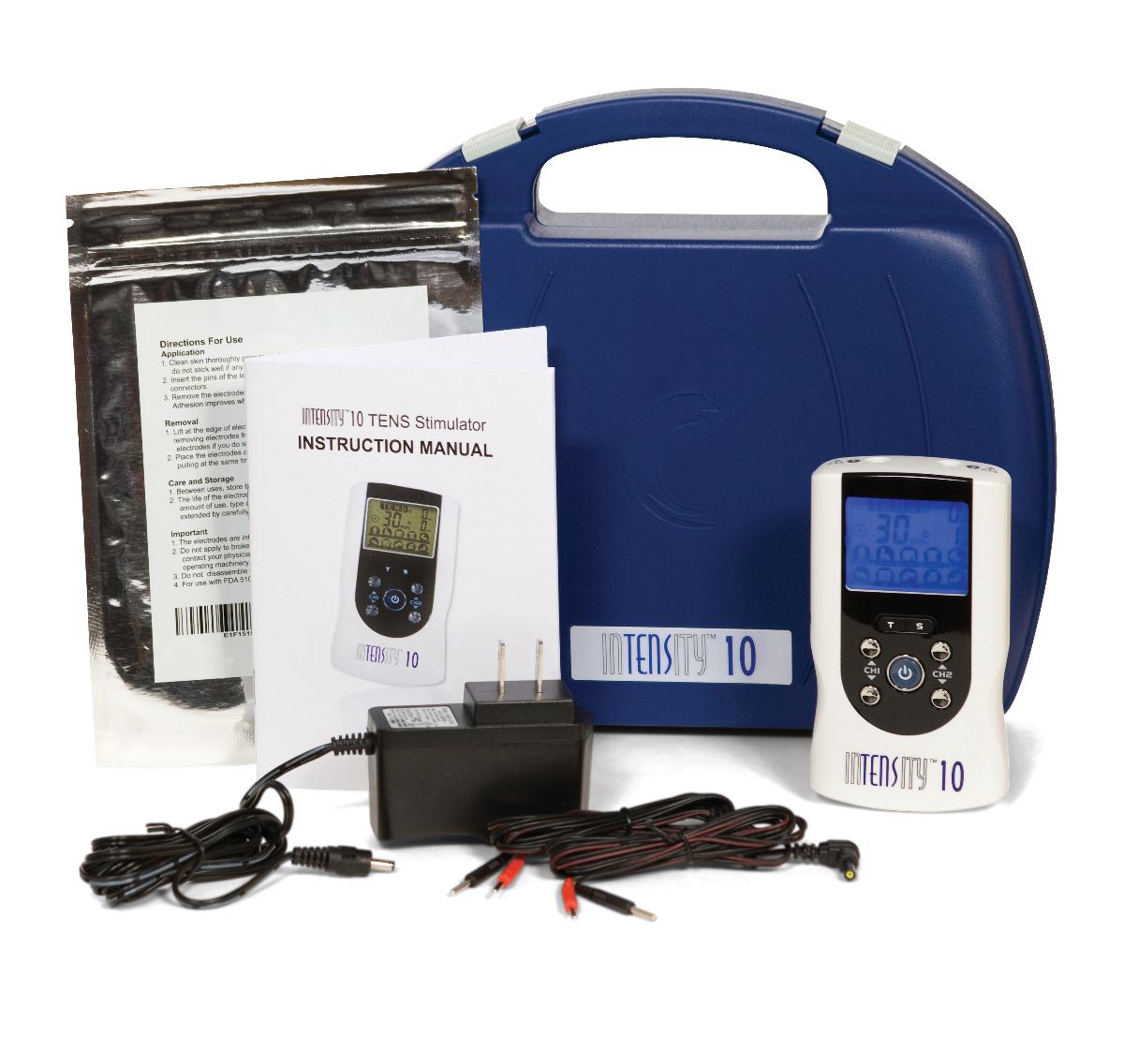 TENS EMS Combo Unit Electro Muscle Stimulator by Quad Stim Plus - 4  Channels - OTC Stim Tens Machine for Pain 