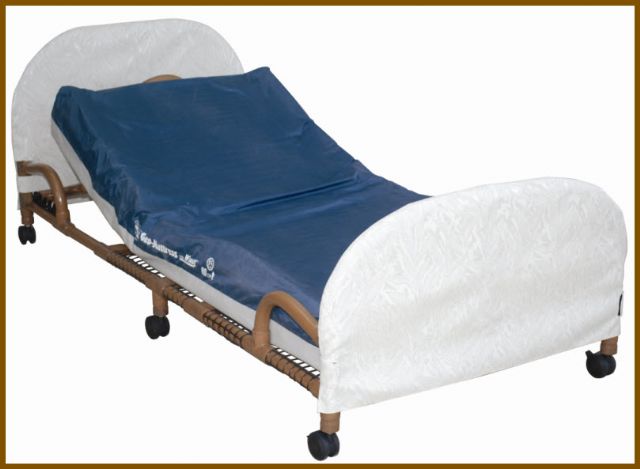 Wood Tone Low PVC Frame Bed ON SALE - FREE Shipping