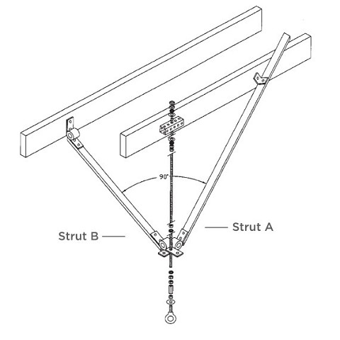 Wood Joist Drop Ceiling Installation Kit for Hanging Therapy Swings