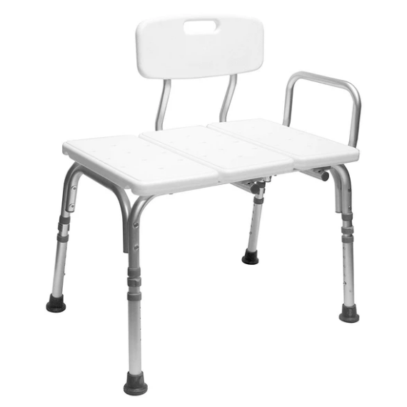 Carex Bathtub Transfer Bench with Back and Arm Rests Features Height ...