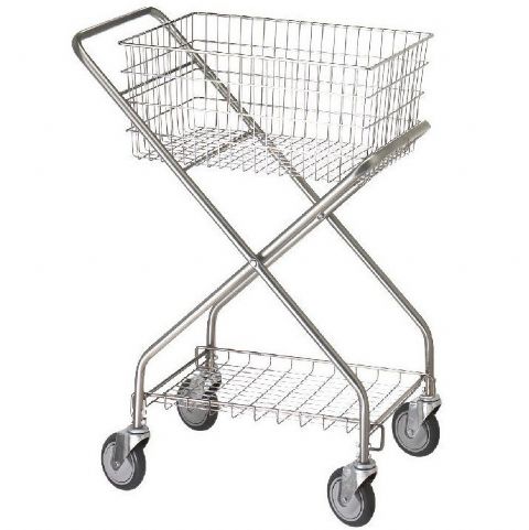 Two Level Wire Utility Push Cart - FREE Shipping