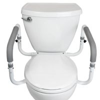 Toilet Safety Rail with Adjustable Width and 300 lbs. Capacity by Vive Health