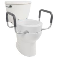 Toilet Seat Riser with Arms For Standard and Elongated Toilets by Vive Health