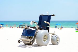 DeBug Beach Wheelchair With 360-Degree Rotating Wheels and 350 lbs. Weight Capacity - ADA Compliant