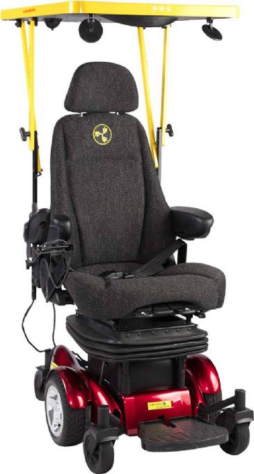Liberator Electric Power Wheelchair with optional overhead Companion Solar Panel from Solar Mobility | Made in the USA!