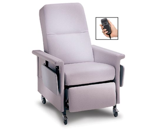 Power adjustable model comes standard with a hand-held remote for easy adjustability (Optional Dual Side Tables Shown)