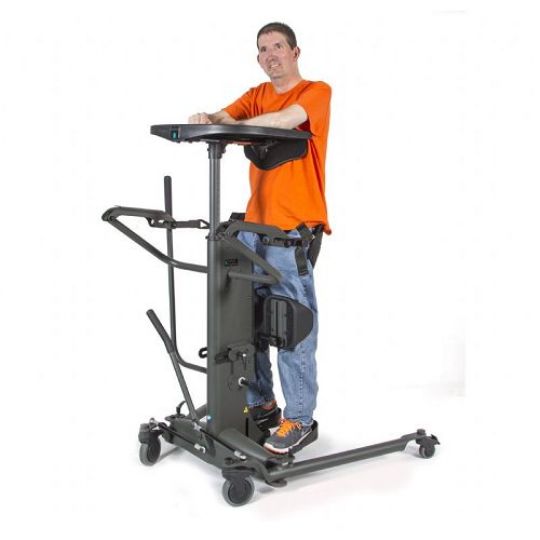 Shown with optional black molded tray, adjustable lifting strap, swing-out legs, transport handle, and removable actuator handle (not included)