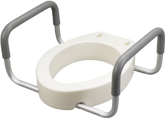 Side View of the Drive Medical Premium Toilet Seat Riser with Removable Arms