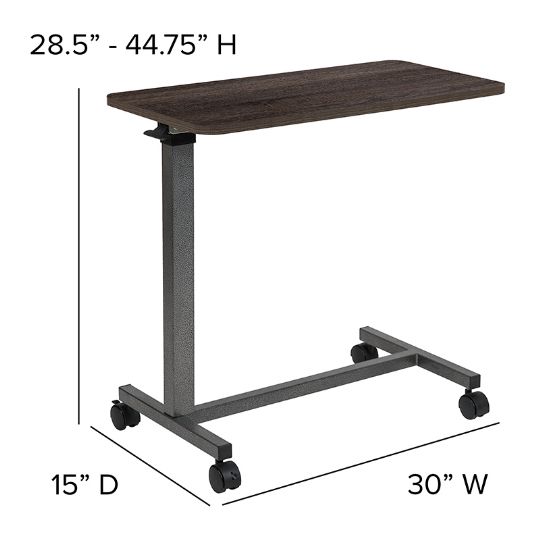 Dimension of the adjustable overbed table