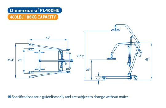 BestLift PL400HE Dimension Diagram