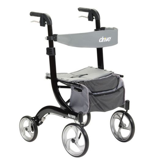 Standard Size Nitro Aluminum Rollator in Black