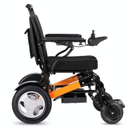 Side View of the JBH D10 Portable Folding Electric Wheelchair 