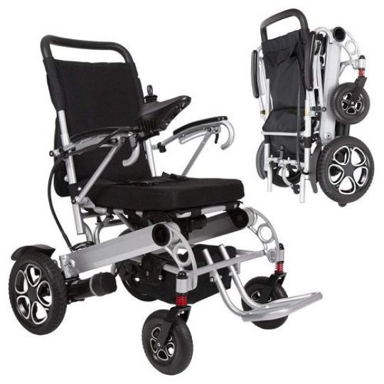 Comparison between the wheelchair being open vs folded