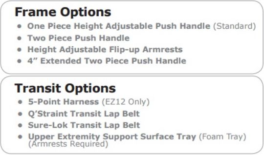 EZ Rider Frame and Transit options