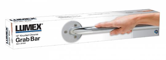 The Lumex Bathroom Grab Bars come in a sleek retail package