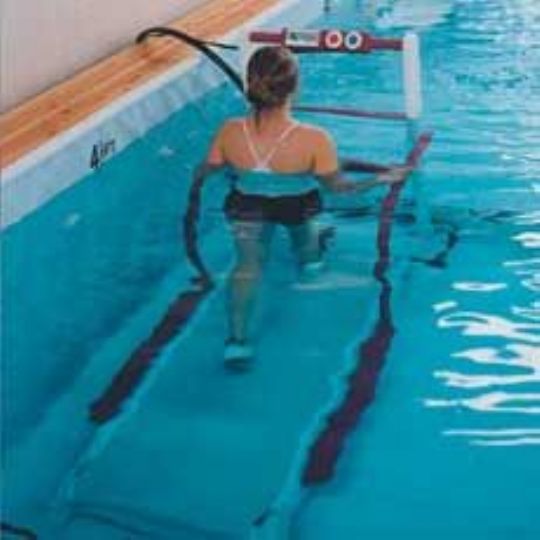 Convenient treadmill workouts in a traditional swimming or lap pool (not available in red)