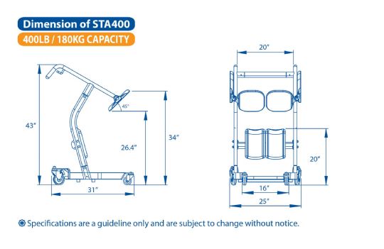 BeastMove STA400 Dimension Diagram