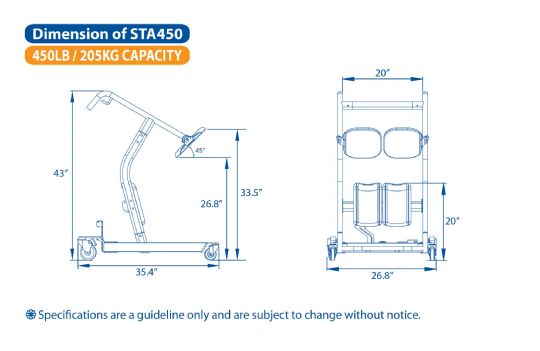 BestMove STA450 Dimension Diagram