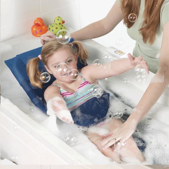 Mangar Surfer Bather Pediatric Bathtub Lift in use 