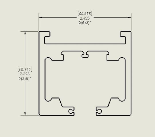 Shown above is the outer dimension of the regular track. 