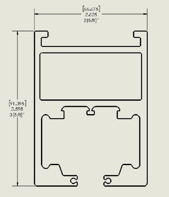 Shown above is the outer dimension of the double track. 