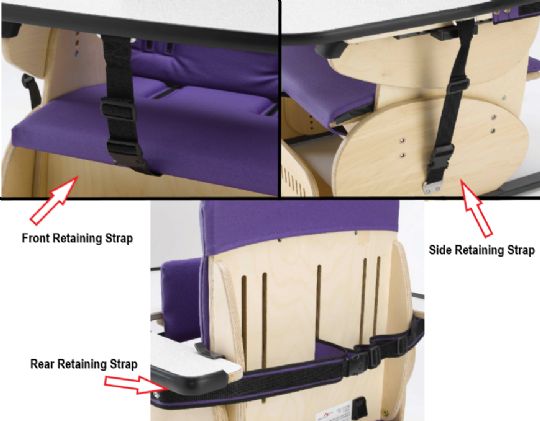 Tray Retaining Strap Set - Includes (1) Front Retaining Strap, (2) Side Retaining Straps, and (1) Rear Retaining Strap