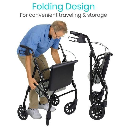 Bariatric 4-Wheel Walker with Seat by Vive Health