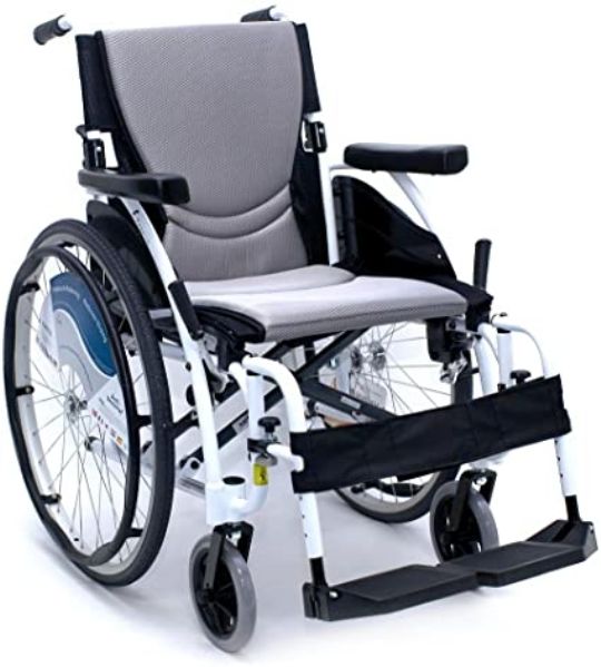 Shown with white frame (limited color edition for 18 x 17 in seat size) and standard wheels