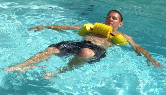 Swim ring shown in use