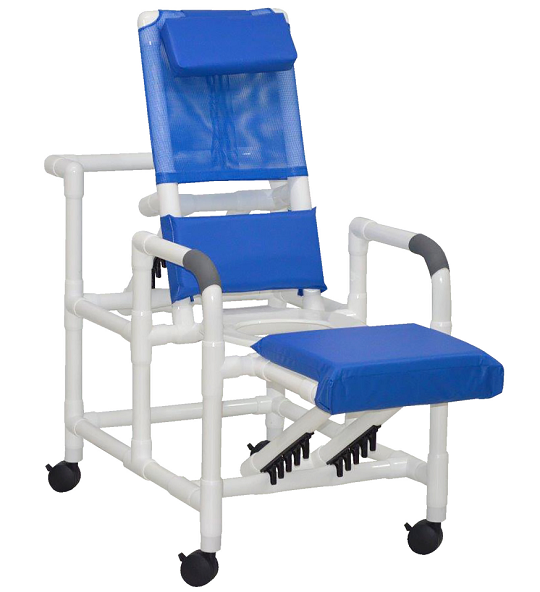 Reclining Shower Chair with Deluxe Elongated Open Front Seat and ...